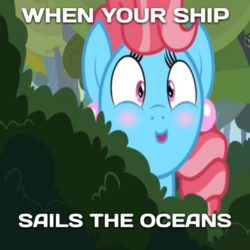 Size: 612x612 | Tagged: safe, artist:moonlightprincess002, edit, edited screencap, screencap, cup cake, earth pony, pony, g4, the perfect pear, chiffon swirl, cropped, female, implied shipping, meme, solo