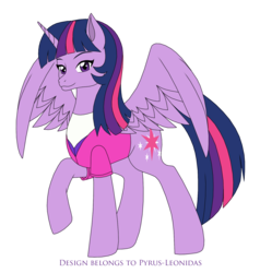 Size: 1618x1700 | Tagged: safe, artist:pyrus-leonidas, twilight sparkle, alicorn, pony, g4, brawler, clothes, female, looking at you, mare, outfit, simple background, smiling, solo, transparent background, twilight sparkle (alicorn)