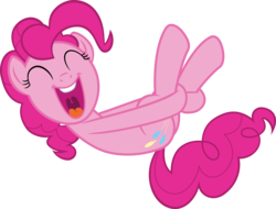 Size: 6580x5000 | Tagged: safe, artist:cantercoltz, pinkie pie, earth pony, pony, g4, rock solid friendship, absurd resolution, cute, eyes closed, female, happy, legs in air, mare, open mouth, simple background, solo, transparent background, vector