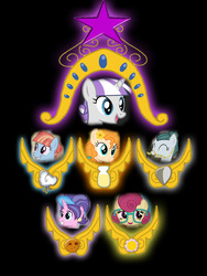 Size: 1024x1365 | Tagged: safe, artist:odiz, cloudy quartz, cookie crumbles, pear butter, posey shy, twilight velvet, windy whistles, pony, g4, the perfect pear, elements of harmony, female, glasses, mom six