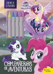 Size: 670x925 | Tagged: safe, pinkie pie, princess cadance, rarity, twilight sparkle, alicorn, pony, g4, my little pony: the movie, merchandise, spanish, twilight sparkle (alicorn)