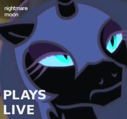 Size: 428x400 | Tagged: safe, edit, edited screencap, screencap, nightmare moon, pony, do princesses dream of magic sheep, g4, album cover, cropped, female, parody, peter gabriel, ponified, ponified album cover, solo, stoner moon