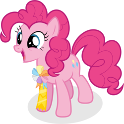 Size: 6000x5981 | Tagged: safe, artist:lahirien, pinkie pie, earth pony, pony, g4, not asking for trouble, absurd resolution, ambassador badge, cute, diapinkes, female, happy, simple background, smiling, solo, transparent background, vector