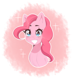 Size: 1051x1132 | Tagged: safe, artist:bunny-hana, pinkie pie, earth pony, pony, g4, bust, female, grin, portrait, simple background, smiling, solo, transparent background