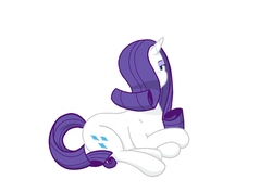 Size: 1754x1240 | Tagged: artist needed, safe, rarity, pony, unicorn, g4, 4chan, drawthread, eyeshadow, female, hair over one eye, looking at you, makeup, on side, simple background, solo, white background