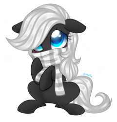 Size: 3609x3762 | Tagged: safe, artist:kaikururu, oc, oc only, oc:stargazer, pony, clothes, floppy ears, high res, scarf, simple background, solo, transparent background