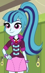 Size: 329x536 | Tagged: safe, screencap, sonata dusk, equestria girls, g4, my little pony equestria girls: rainbow rocks, clothes, cropped, cute, female, skirt, smiling, solo, sonatabetes, when she smiles