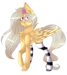 Size: 1936x2160 | Tagged: safe, artist:doux-ameri, oc, oc only, oc:rosely eyes, pegasus, pony, clothes, female, mare, simple background, socks, solo, striped socks, transparent background