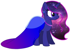 Size: 1200x830 | Tagged: safe, artist:duyguusss, oc, oc only, oc:galaxy, pony, unicorn, base used, clothes, dress, female, galaxy mane, mare, simple background, solo, transparent background