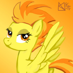 Size: 1500x1500 | Tagged: safe, artist:kelseyleah, spitfire, pegasus, pony, g4, female, gradient background, mare, solo