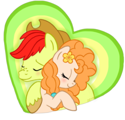 Size: 1050x1010 | Tagged: safe, artist:donkeyinthemiddle, bright mac, pear butter, earth pony, pony, g4, the perfect pear, applejack's parents, female, male, ship:brightbutter, shipping, straight