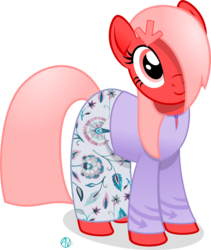 Size: 1888x2234 | Tagged: safe, artist:arifproject, oc, oc only, oc:downvote, earth pony, pony, derpibooru, g4, baju kurung, clothes, cute, derpibooru ponified, dress, eid al-fitr, female, gradient mane, hair over one eye, looking at you, malaysia, mare, meta, ocbetes, ponified, simple background, smiling, transparent background, vector
