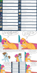 Size: 3266x6436 | Tagged: safe, artist:jake heritagu, chip mint, rain catcher, scootaloo, pony, ask pregnant scootaloo, g4, absurd resolution, bed, comic, crying, pillow, pregnant, pregnant scootaloo