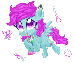 Size: 3696x3108 | Tagged: safe, artist:kaikururu, oc, oc only, pony, high res, science, simple background, solo, test tube, transparent background