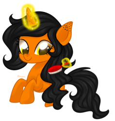 Size: 3385x3576 | Tagged: safe, artist:kaikururu, oc, oc only, pony, brush, high res, magic, simple background, solo, transparent background
