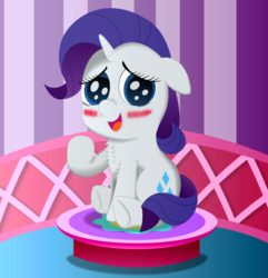 Size: 1931x2000 | Tagged: safe, artist:spellboundcanvas, rarity, pony, g4, chest fluff, cute, female, raribetes, solo, younger