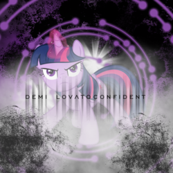 Size: 800x800 | Tagged: safe, artist:caliazian, artist:penguinsn1fan, twilight sparkle, alicorn, pony, g4, confident, cover, demi lovato, female, parody, solo, twilight sparkle (alicorn)