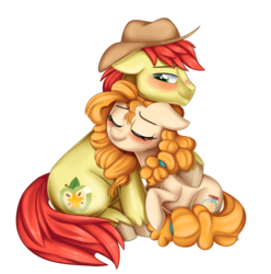 Size: 2525x2544 | Tagged: safe, artist:dari-draws, bright mac, pear butter, earth pony, pony, g4, the perfect pear, blushing, cute, female, high res, male, ship:brightbutter, shipping, simple background, straight, transparent background