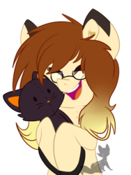 Size: 523x697 | Tagged: artist needed, safe, oc, oc only, oc:katie, earth pony, pony, glasses, open mouth, plushie, simple background, solo, transparent background