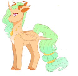 Size: 2240x2183 | Tagged: safe, artist:kittii-kat, oc, oc only, changepony, hybrid, high res, interspecies offspring, offspring, parent:princess celestia, parent:thorax, parents:thoralestia, simple background, solo, white background