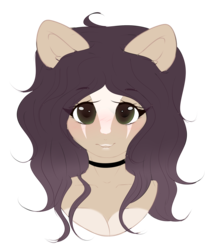 Size: 1780x2083 | Tagged: safe, artist:mauuwde, oc, oc only, oc:maude, anthro, blushing, bust, female, mare, portrait, simple background, solo, transparent background