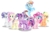 Size: 7087x4606 | Tagged: safe, artist:infinitewarlock, applejack, fluttershy, pinkie pie, rainbow dash, rarity, twilight sparkle, alicorn, crystal pony, pegasus, pony, unicorn, g4, absurd resolution, crystal rarity, crystal twilight, crystallized, female, mane six, mare, simple background, transparent background, twilight sparkle (alicorn)