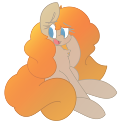 Size: 1681x1692 | Tagged: safe, artist:moonydusk, pear butter, earth pony, pony, g4, the perfect pear, fanart, female, mare, sitting, solo