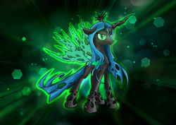 Size: 3508x2480 | Tagged: safe, artist:conniethecasanova, artist:flamevulture17, edit, queen chrysalis, changeling, changeling queen, g4, crown, female, high res, jewelry, regalia, solo, wallpaper, wallpaper edit