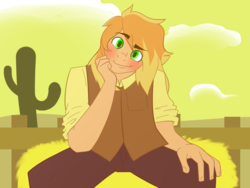 Size: 1024x768 | Tagged: safe, artist:timidwithapen, braeburn, human, g4, blushing, clothes, humanized, male, solo