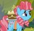 Size: 413x369 | Tagged: safe, screencap, cup cake, earth pony, pony, g4, the perfect pear, cake, chiffon swirl, cropped, female, food, mare, pear cake, solo, younger