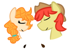 Size: 2300x1641 | Tagged: safe, artist:roseyicywolf, bright mac, pear butter, earth pony, pony, g4, the perfect pear, female, male, ship:brightbutter, shipping, simple background, straight, transparent background