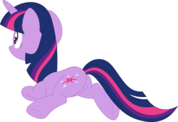 Size: 3580x2468 | Tagged: safe, artist:porygon2z, twilight sparkle, pony, unicorn, g4, butt, facing away, female, frown, high res, mare, plot, rear view, simple background, solo, transparent background, unicorn twilight, vector