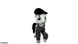 Size: 1024x576 | Tagged: safe, artist:firesparky, oc, oc only, oc:rapster light, earth pony, pony, 3d, clothes, male, simple background, solo, stallion, white background