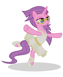 Size: 3800x4606 | Tagged: safe, artist:grypher, derpibooru exclusive, idw, masked matter-horn, pony, unicorn, g4, absurd resolution, ballerina, clothes, cute, female, glasses, idw showified, mare, masked matter-horn costume, masked matterina, missing accessory, power ponies, simple background, solo, transparent background, tutu, tutu cute, vector