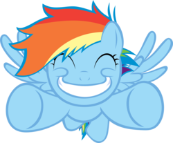Size: 4842x4000 | Tagged: safe, artist:blindcavesalamander, rainbow dash, pony, g4, absurd resolution, female, filly, filly rainbow dash, flying, simple background, smiling, solo, transparent background, vector, younger