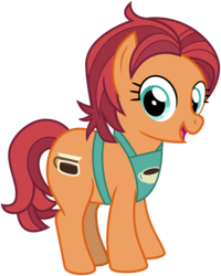 Size: 2400x3000 | Tagged: safe, artist:cheezedoodle96, chock-full carafe, earth pony, pony, g4, made in manehattan, .svg available, apron, chubby, clothes, female, high res, looking at you, mare, simple background, smiling, solo, svg, transparent background, vector, vendor