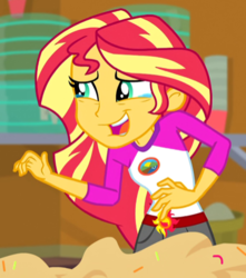 Size: 386x437 | Tagged: safe, screencap, sunset shimmer, equestria girls, g4, legend of everfree - bloopers, my little pony equestria girls: legend of everfree, blooper, cropped, crying, cute, female, laughing, solo, tears of laughter