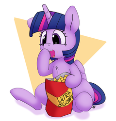 Size: 6274x6560 | Tagged: safe, artist:pabbley, twilight sparkle, alicorn, pony, g4, absurd resolution, chest fluff, chips, cute, eating, female, food, mare, sitting, solo, twilight sparkle (alicorn)