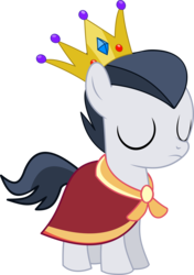 Size: 6450x9172 | Tagged: safe, artist:cyanlightning, rumble, pony, g4, .svg available, absurd resolution, cape, clothes, colt, crown, eyes closed, jewelry, male, regalia, simple background, solo, transparent background, vector