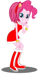Size: 1252x2226 | Tagged: safe, artist:imperfectxiii, artist:trungtranhaitrung, pinkie pie, equestria girls, g4, amy rose, boots, clothes, clothes swap, cosplay, costume, crossover, customized toy, female, grin, irl, looking at you, shoes, simple background, smiling, solo, sonic the hedgehog (series), toy, transparent background