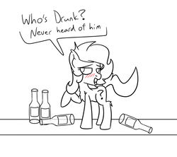 Size: 1500x1333 | Tagged: safe, anonymous artist, oc, oc only, oc:filly anon, pony, alcohol, blushing, drunk, female, filly