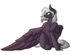 Size: 5000x3873 | Tagged: safe, artist:amazing-artsong, oc, oc only, oc:reyna cloverfield, pegasus, pony, :t, absurd resolution, blushing, chest fluff, female, looking at you, mare, pegasus oc, simple background, sitting, solo, transparent background