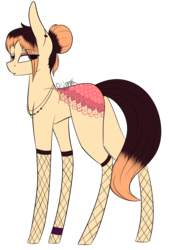 Size: 1620x2393 | Tagged: safe, artist:sweetmelon556, oc, oc only, oc:blodwyn, earth pony, pony, female, fishnet stockings, mare, simple background, solo, transparent background