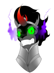Size: 1024x1382 | Tagged: safe, artist:tinkr-tailr-sldr-spy, king sombra, pony, g4, dark magic, magic, male, simple background, solo, sombra eyes, transparent background