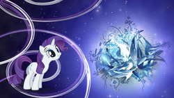 Size: 1920x1080 | Tagged: safe, artist:moongazeponies, artist:unfiltered-n, edit, rarity, pony, g4, abstract, female, flower, solo, wallpaper, wallpaper edit