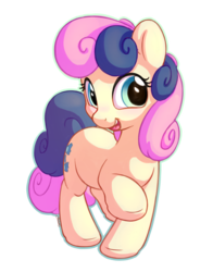 Size: 1100x1400 | Tagged: safe, artist:bobdude0, bon bon, sweetie drops, earth pony, pony, g4, adorabon, cute, female, looking at you, mare, open mouth, simple background, smiling, solo