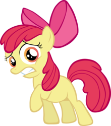 Size: 3515x4000 | Tagged: safe, artist:blindcavesalamander, apple bloom, earth pony, pony, g4, the show stoppers, female, high res, scared, simple background, solo, transparent background, vector