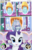 Size: 3300x5220 | Tagged: safe, artist:perfectblue97, opalescence, parcel post, post haste, rarity, spike, dragon, earth pony, pony, unicorn, comic:without magic, g4, absurd resolution, carousel boutique, comic, offscreen character, slendermane