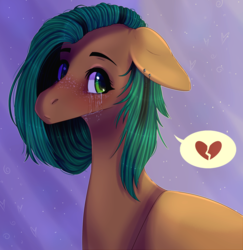 Size: 1278x1314 | Tagged: safe, artist:nightstarss, oc, oc only, oc:lil sadness, earth pony, pony, female, floppy ears, mare, solo