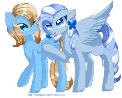 Size: 2531x2021 | Tagged: safe, artist:php146, oc, oc only, oc:flakey hailstone, oc:lusty symphony, pegasus, pony, cute, duo, female, high res, mare, simple background, smiling, transparent background